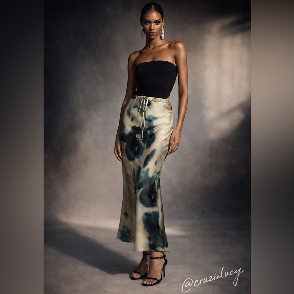 Zara Watercolour Print Skirt